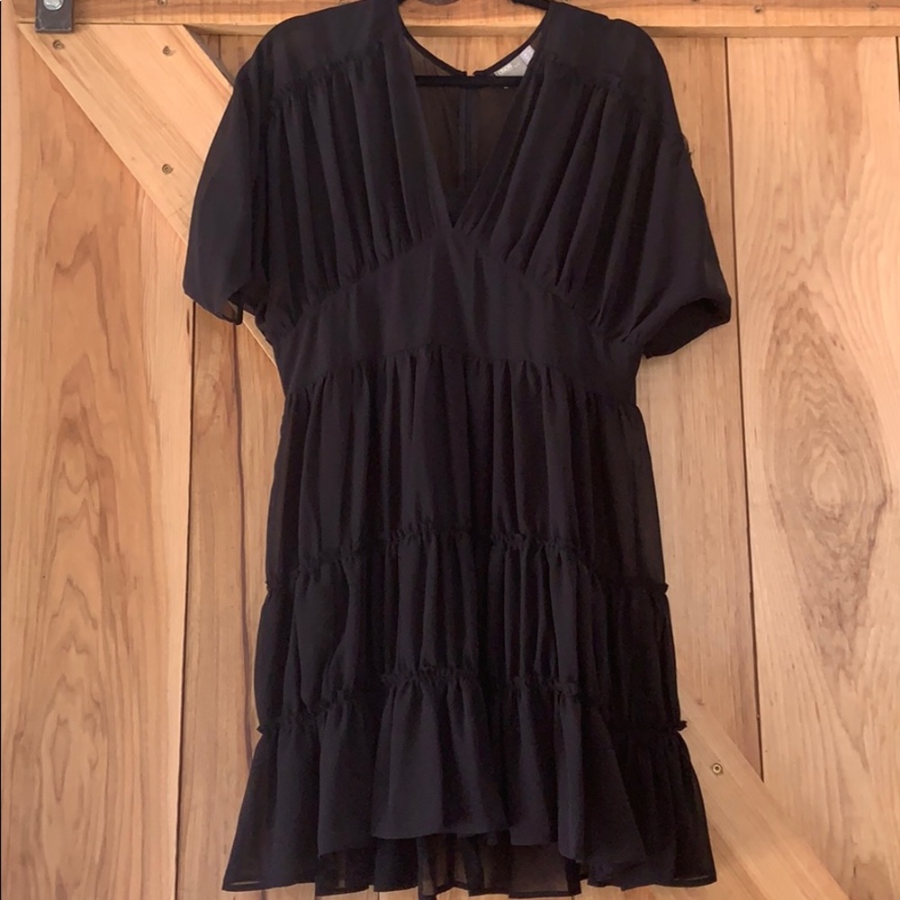 Black ruffle dress